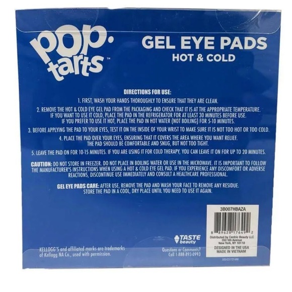 Pop-Tarts Gel Eye Pads Hot & Cold -Relief for Eye Puffiness (2 Pairs)- NWT - Picture 2 of 5